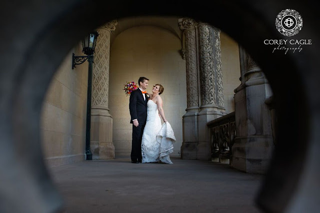 smiling bride and groom at Biltmore House | Corey Cagle Photography