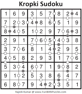 Answer of Kropki Sudoku Puzzle (Fun with Sudoku #290)