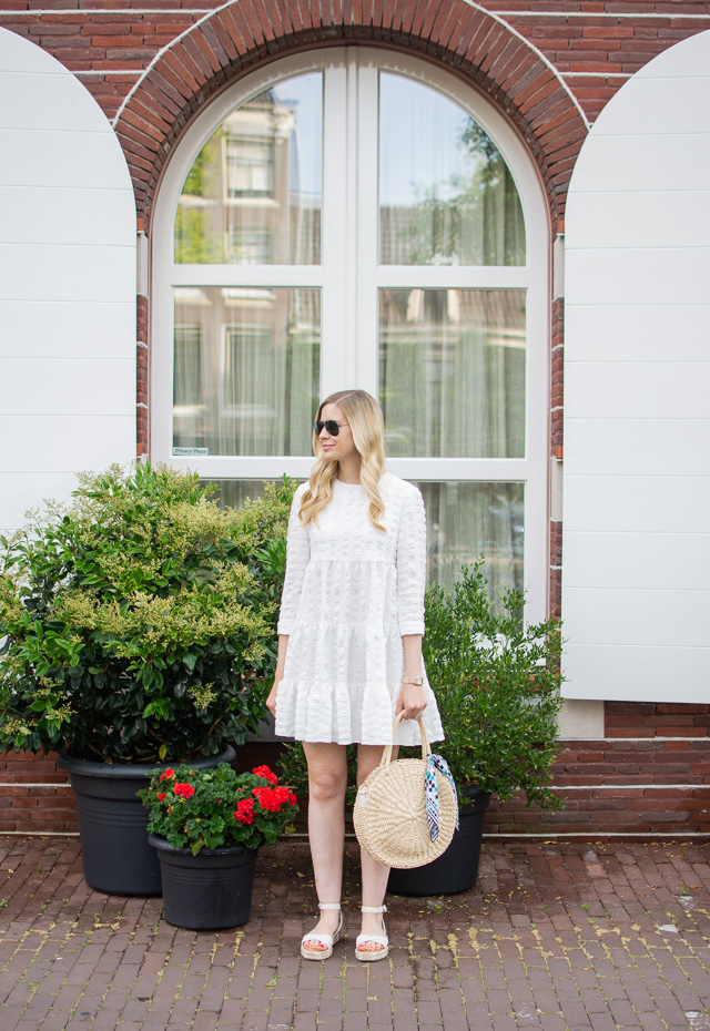 Textured White Dress Eat Play Dress