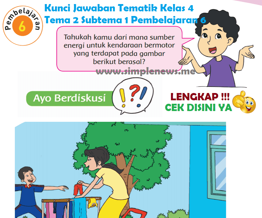 Pelajaran kelas 3 tema 2 subtema 4 pembelajaran 6