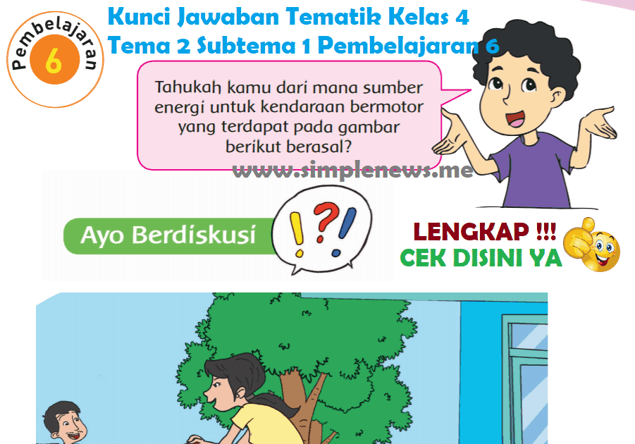 Lengkap Kunci Jawaban Tematik Kelas 4 Tema 2 Subtema 1 Pembelajaran 6 - Simple News Kunci Jawaban Lengkap Terbaru
