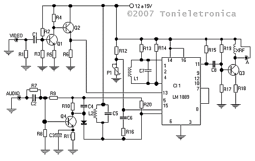 TV Transmitter Audio and video IC LM1889 ~ Fast Diagrams