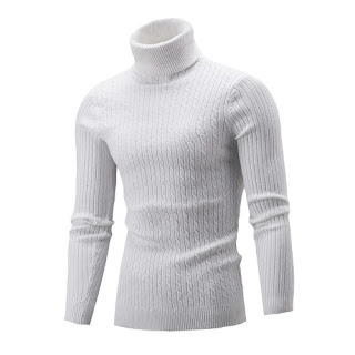 Men's Turtleneck Sweater White