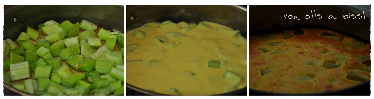 Rhabarber - Kuchen und Sorbet Rhabarber - Kuchen und Sorbet