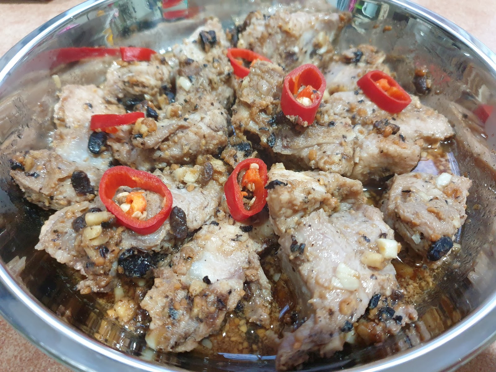 Steamed Pork Ribs with Black Bean and Bean Paste