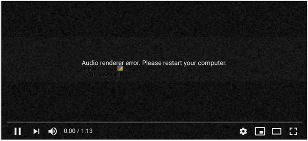 Error del renderizador de audio, reinicie su computadora