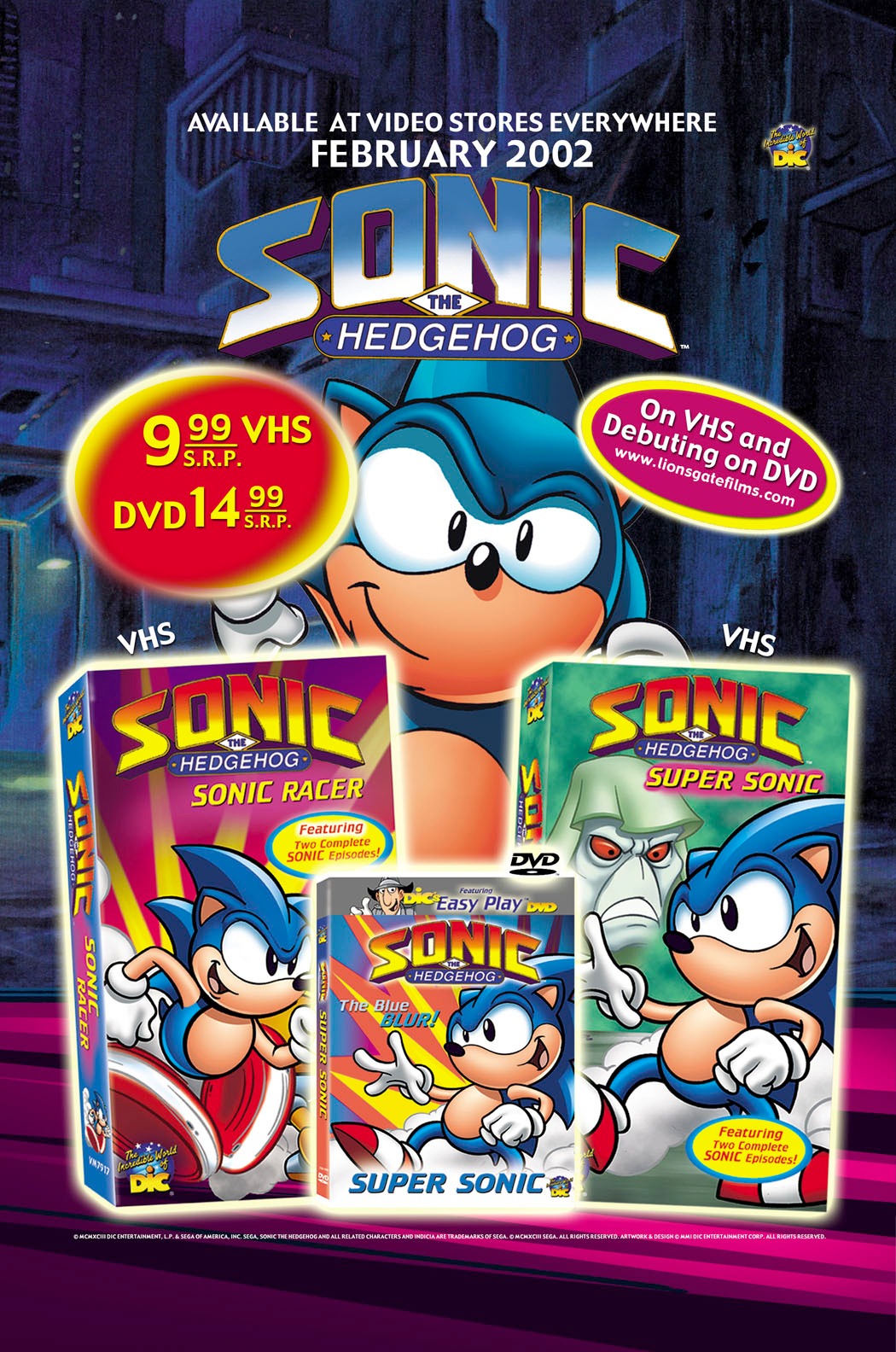 Sonic the Hedgehog - Super Sonic DVD 1993 by Sega & DIC Entertainment