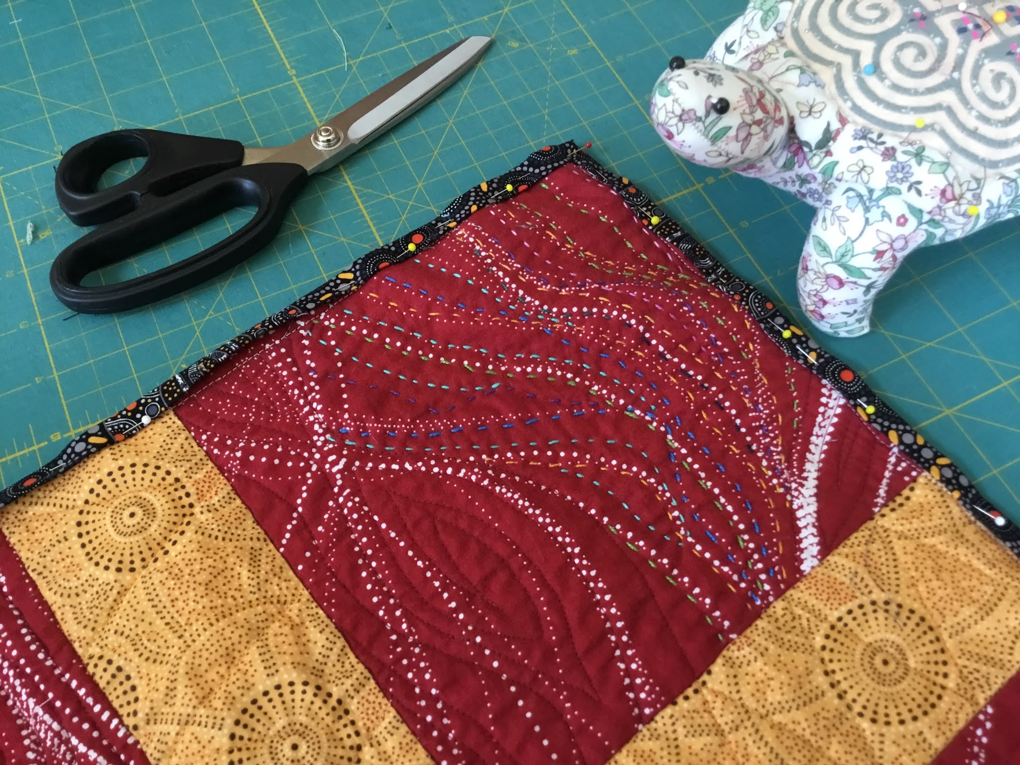 Fiber Antics by Veronica Thoughts about binding a quilt with Big Stitch