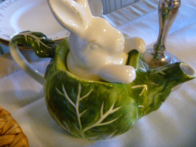 Inspiration for an Easter Tablescape - pull our the bunnies and the eggs, it's Easter time and we have a table to set! - Slice of Southern