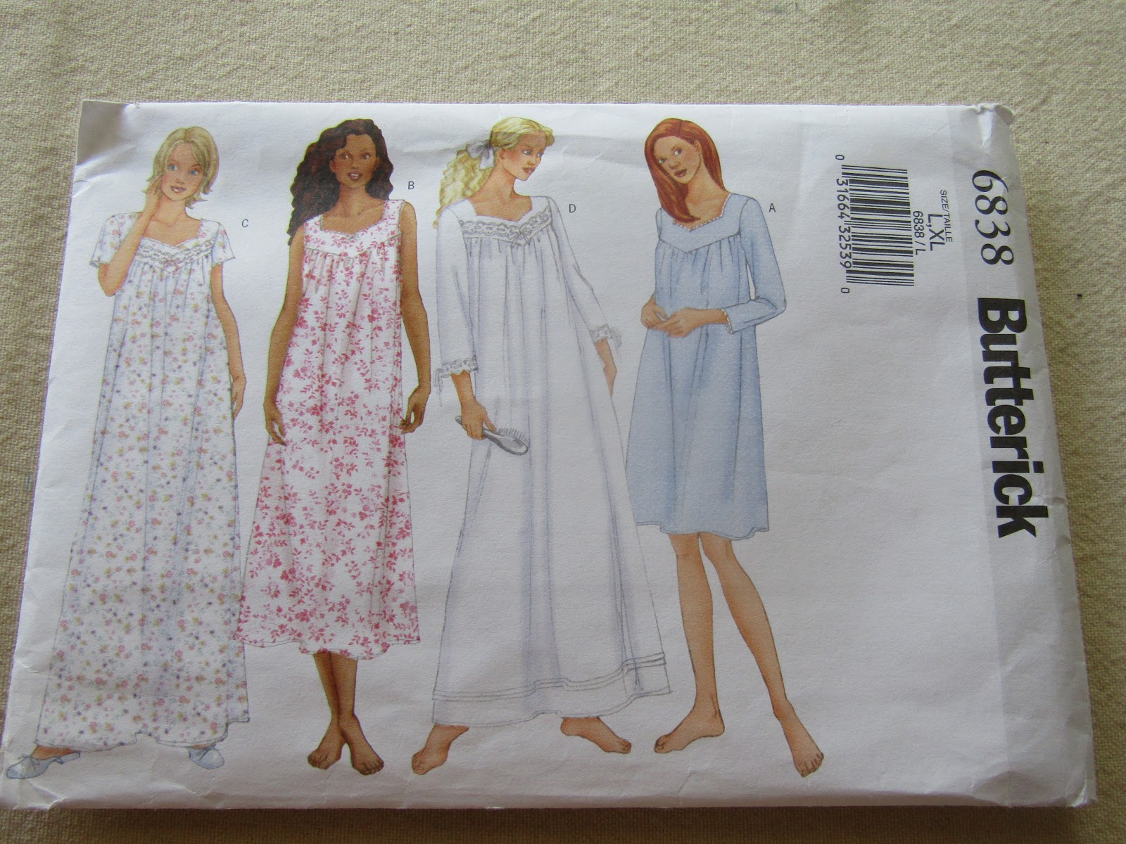 Sew Plus: Butterick 6838 Purple Floral Nightgown