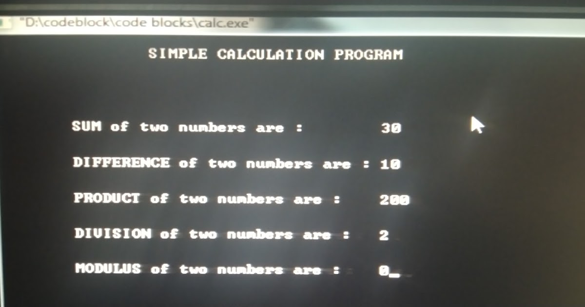 C++ CALCULATION PROGRAM 1
