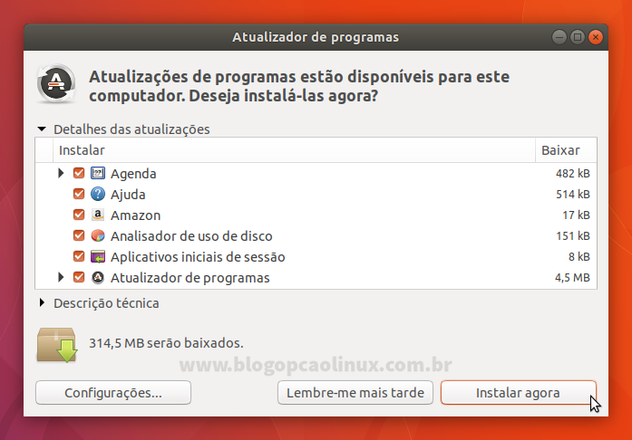 Atualizador de Programas do Ubuntu