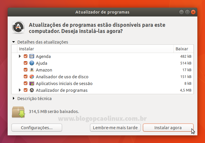 Atualizador de Programas do Ubuntu Atualizador de Programas do Ubuntu
