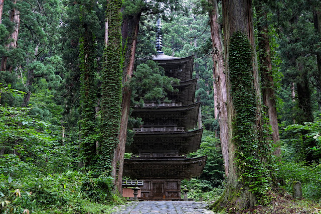 梅雨に佇む / Five-storied pagoda in rainy season