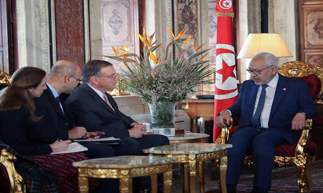 راشد الغنوشي لسفير أمريكا: الشعب التونسي غاضب من صفقة القرن 