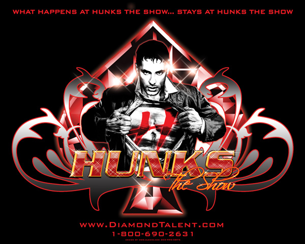 Hunks The Show Male Revue Show Logo Design