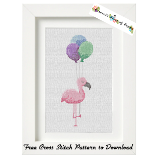 free flamingo cross stitch pattern to download