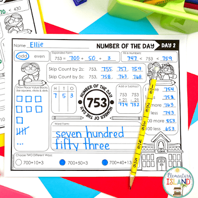 Number of the Day is a great way to get daily review of important place value concepts