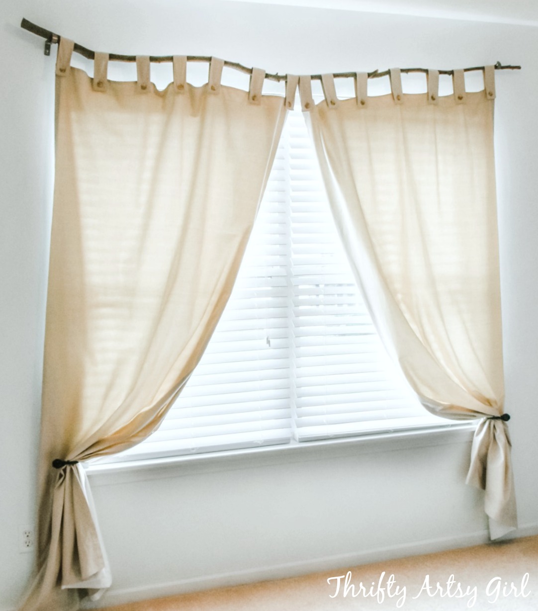 Thrifty Artsy Girl: Easy (and Free!) Rustic Tree Branch Curtain