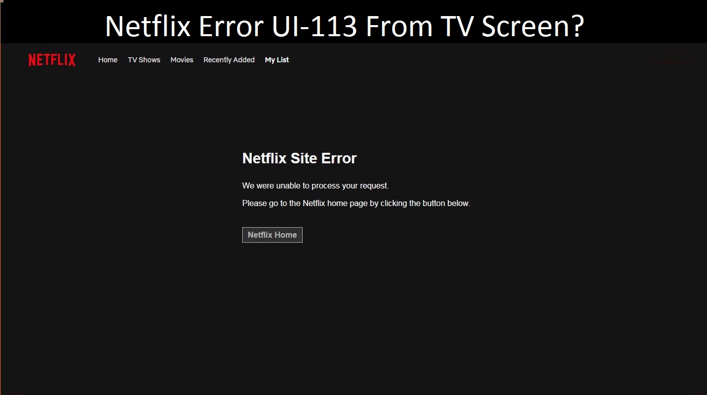 Netflix Error UI113 From TV Screen?