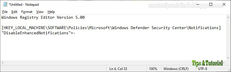 Cara Aktifkan atau Nonaktifkan Notifikasi dari Windows Security di Windows 10