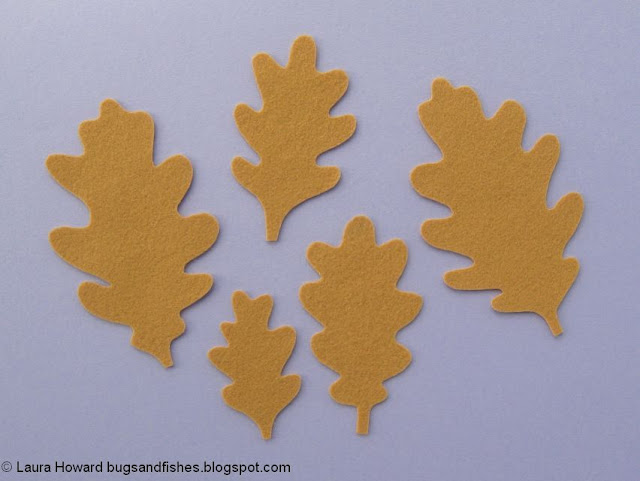 felt oak leaves