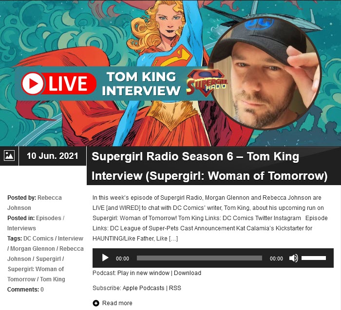 Supergirl Comic Box Commentary Tom King Interview On Supergirl Radio
