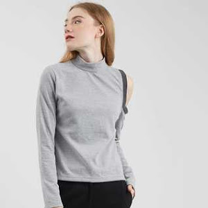 Tiffany Cut Sleeve Top Grey