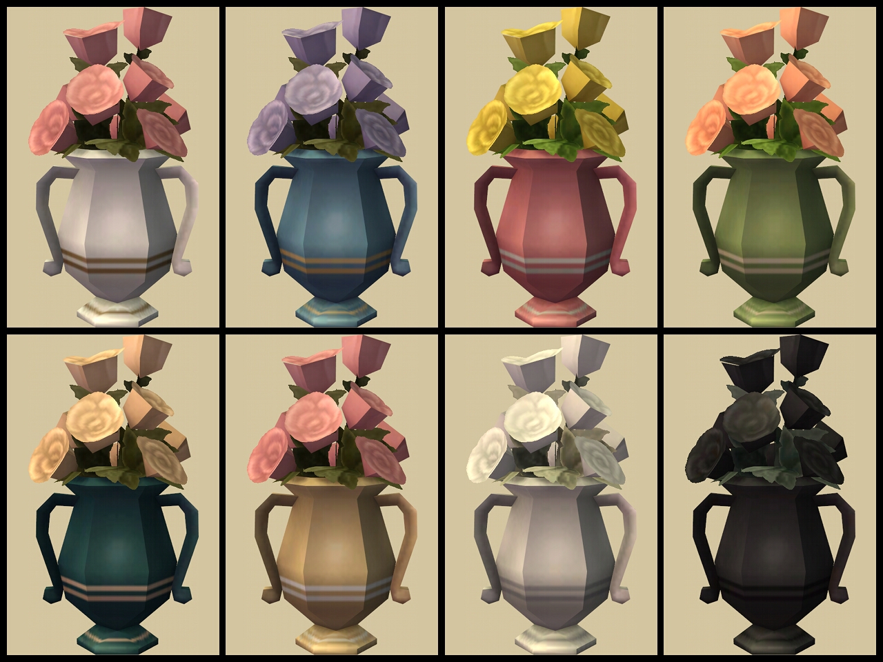 TheNinthWaveSims The Sims 2 TS4 Cottage Living Vase of Flowers For