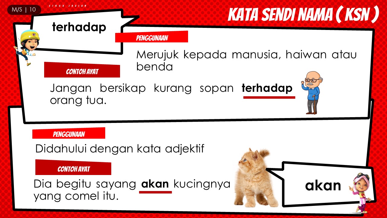 nota KATA SENDI NAMA, tatabahasa tahun 3, KSN