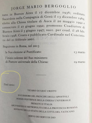 MiL Messainlatino.it “Vicario di Cristo” è solo un titolo storico