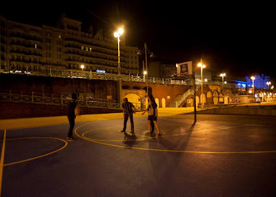 brighton, basketball court, night