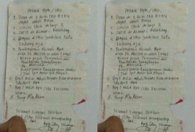 Bikin Nangis Melihat Isi Surat Wasiat Orangtua yang Diduga Bunuh Diri ini Bikin Nangis Melihat Isi Surat Wasiat Orangtua yang Diduga Bunuh Diri ini