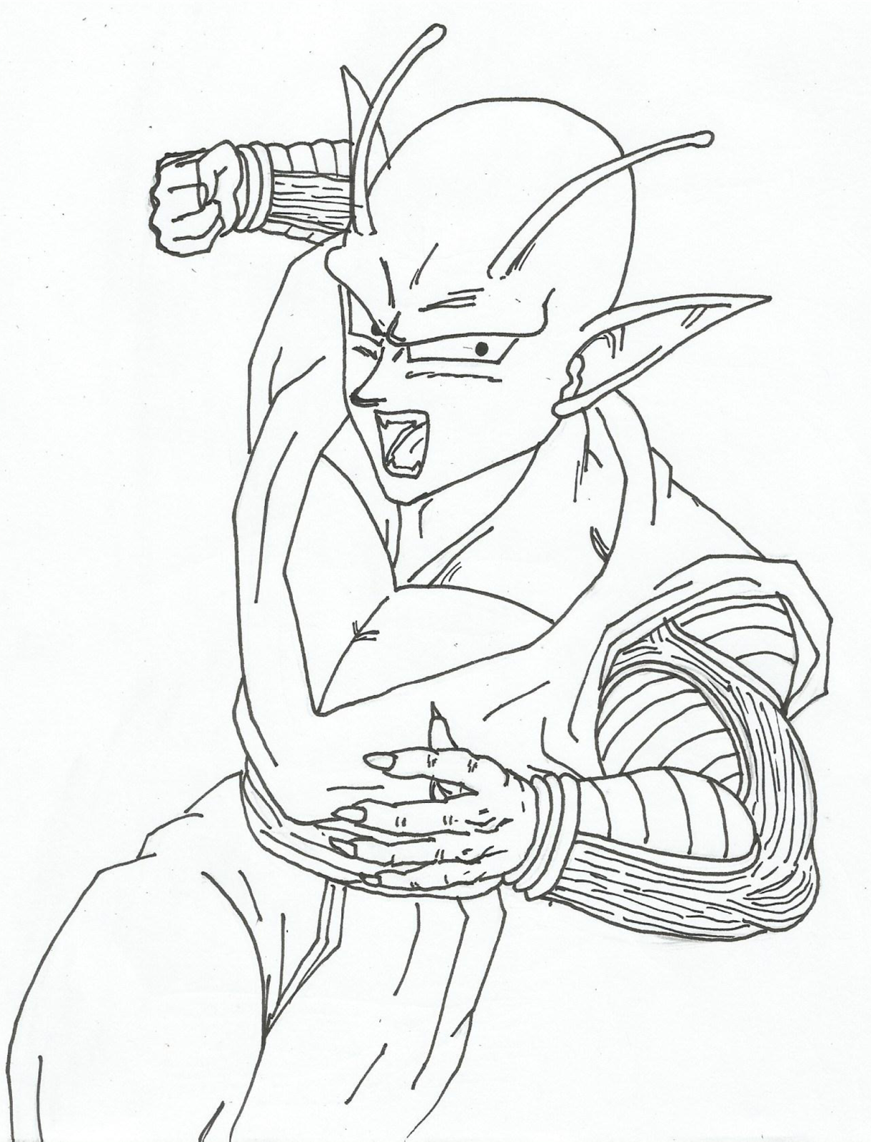 Dibujando a mano: Para imprimir y colorear - Dragon Ball Z