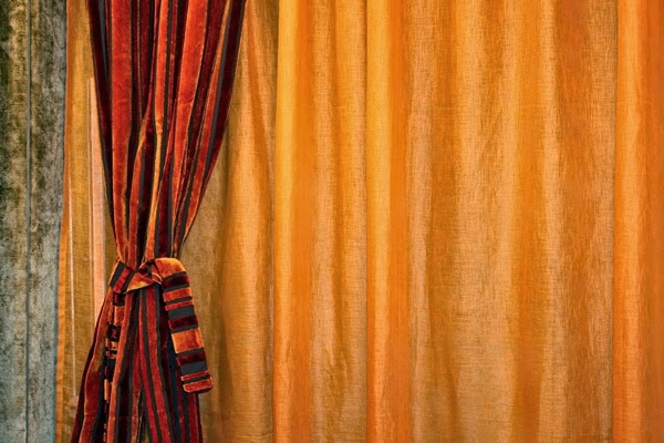 Curtain with fabric strips