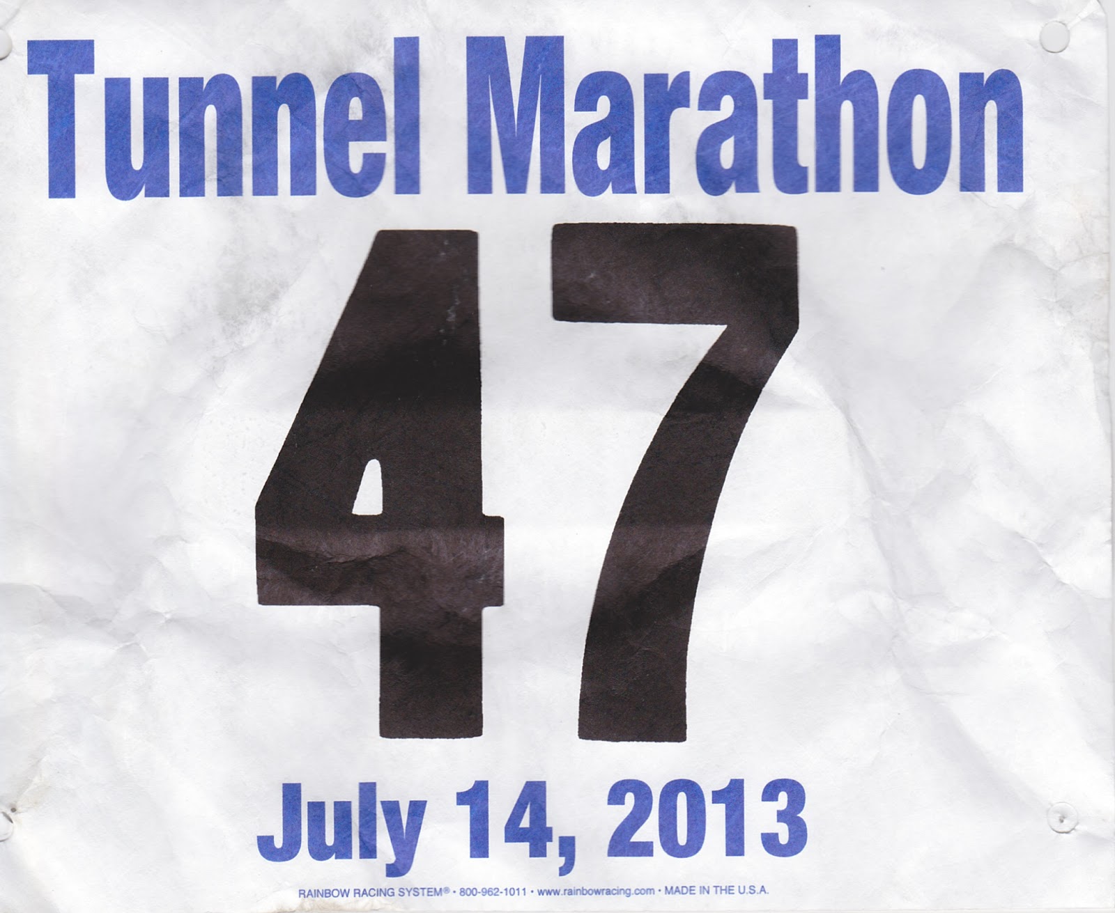 Marathon Maniac 660 RunRaceRecord 7/14/13 The Light at the End of the Tunnel Marathon