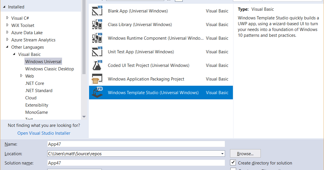 Create UWP apps with and Windows Template Studio Matt Lacey