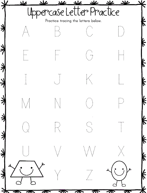 Practice Worksheet of all Capital Letters and Small Letters