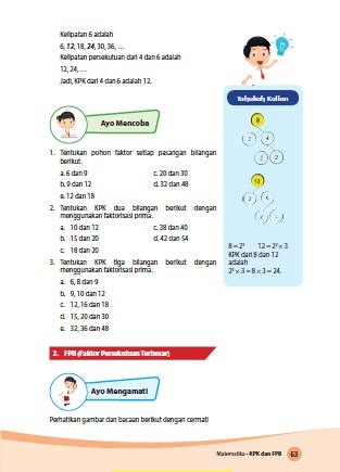 Tentukan kpk dari pasangan pasangan bilangan berikut 6 dan 8