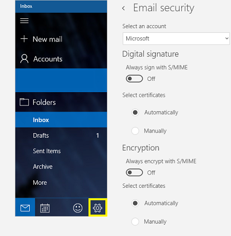 Почта Windows 10 Безопасность электронной почты