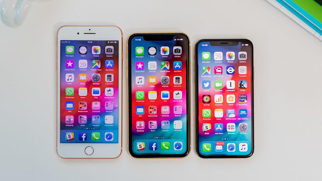 iPhone 8 Plus, iPhone XR, and iPhone XS