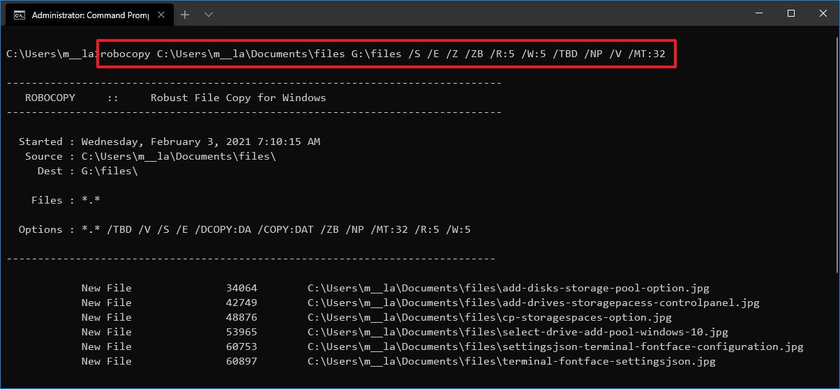 How to use Robocopy multithreaded feature to speed up file copy on