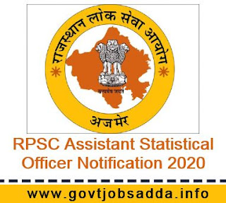 RPSC Assistant Statistical Officer Notification 2020,RPSC ASO Recruitment