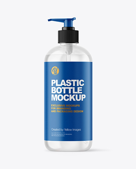 Clear Plastic Bottle With Pump Mockup