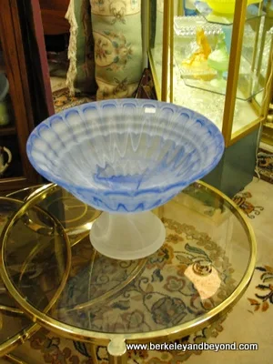footed dish in antiques store in Grass Valley, California