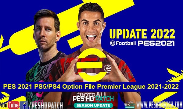 PES 2021 PS5/PS4 Option File Premier League 2021-2022