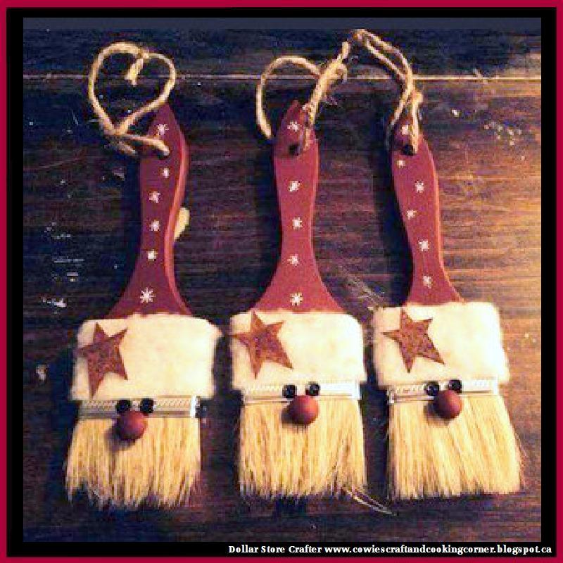 Dollar Store Crafter: Turn Dollar Store Paint Brushes Into Santa Claus
