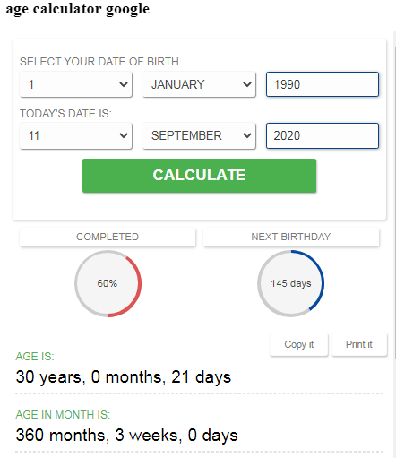 age calculator online age calculator online