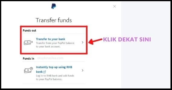 cara transfer duit dari Paypal ke CIMB
