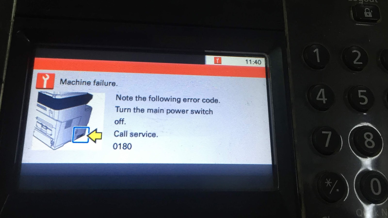 How to fix Call for service 0180 in Kyocera ECOSYS FS3540MFP CORONA